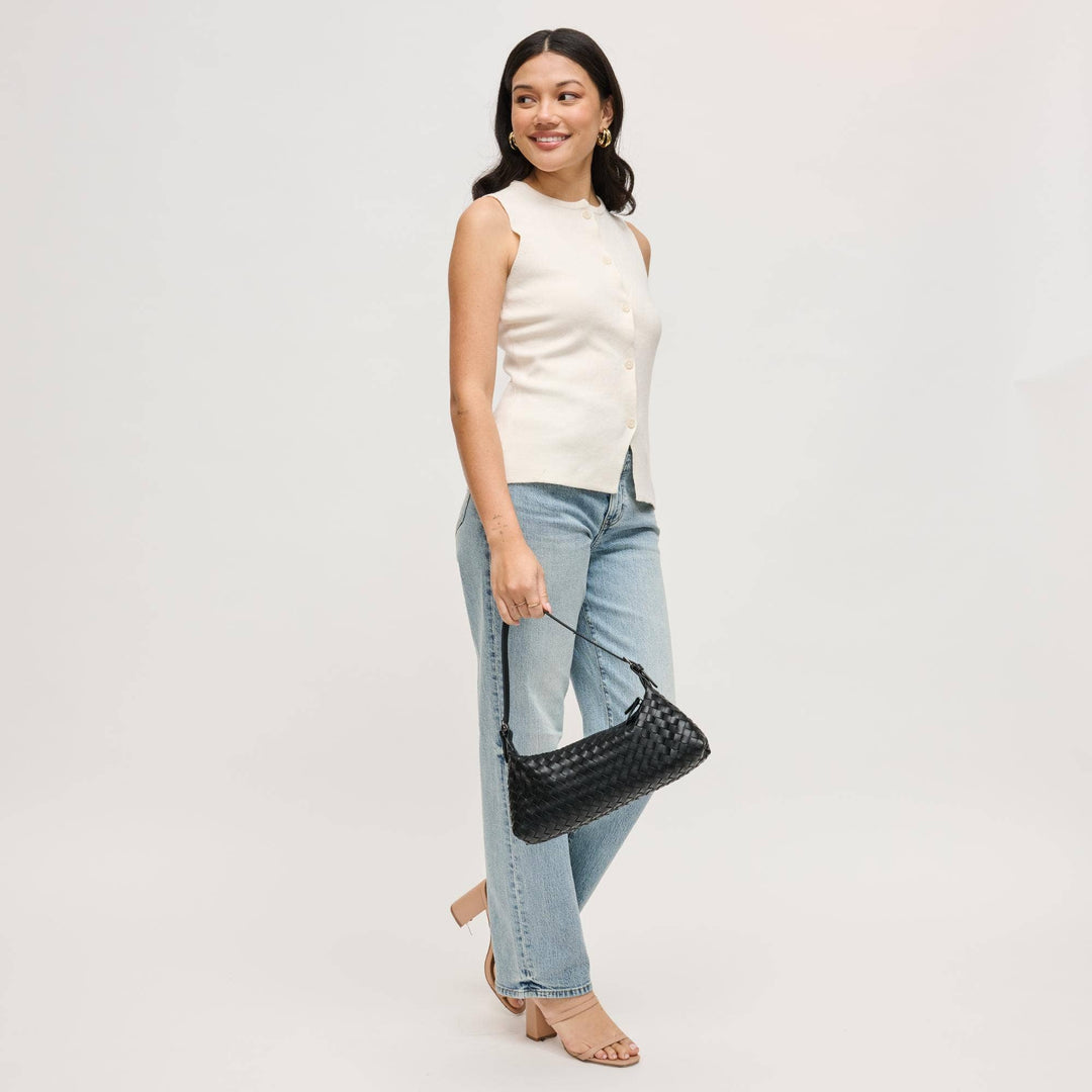 Audrey Woven Baguette Shoulder Bag