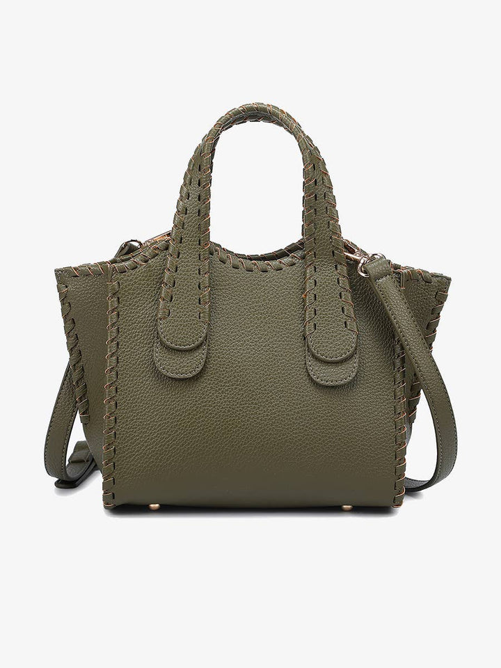 Marla Whipstitch Handbag - Handbags - Olive Green - Olive Green - Azil Boutique