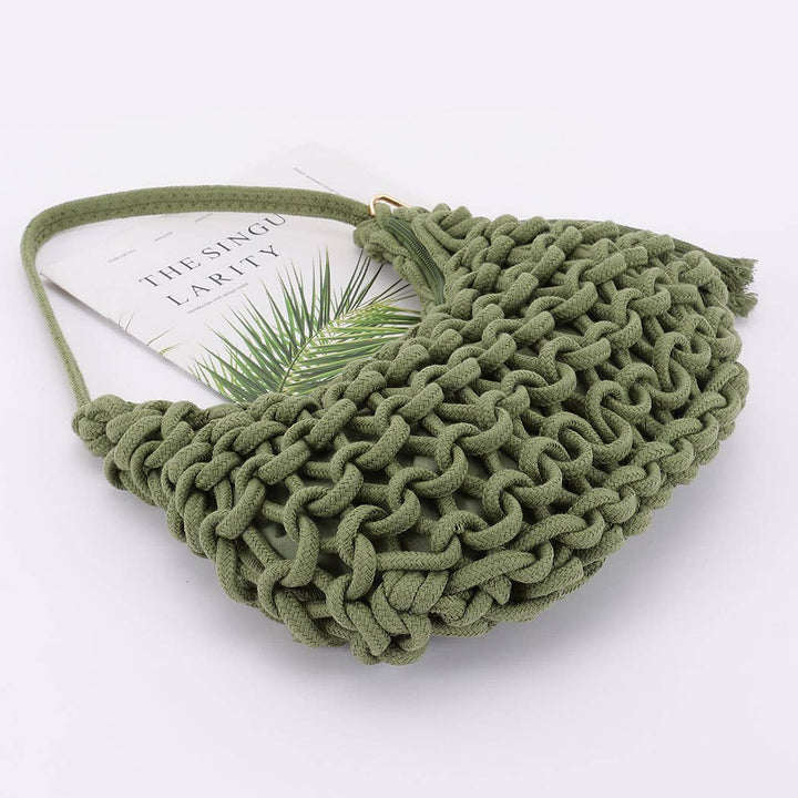 Cotton Braided Shoulder Bag - Handbags - - - Azil Boutique