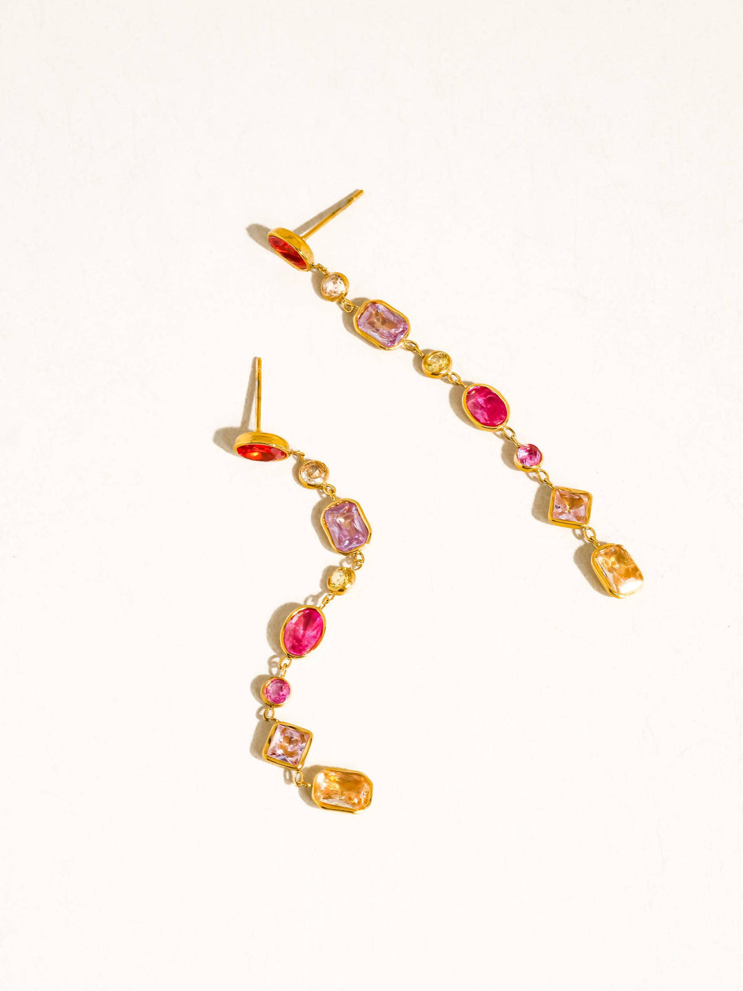 Multicolor CZ Drop Earrings - Earrings - - - Azil Boutique