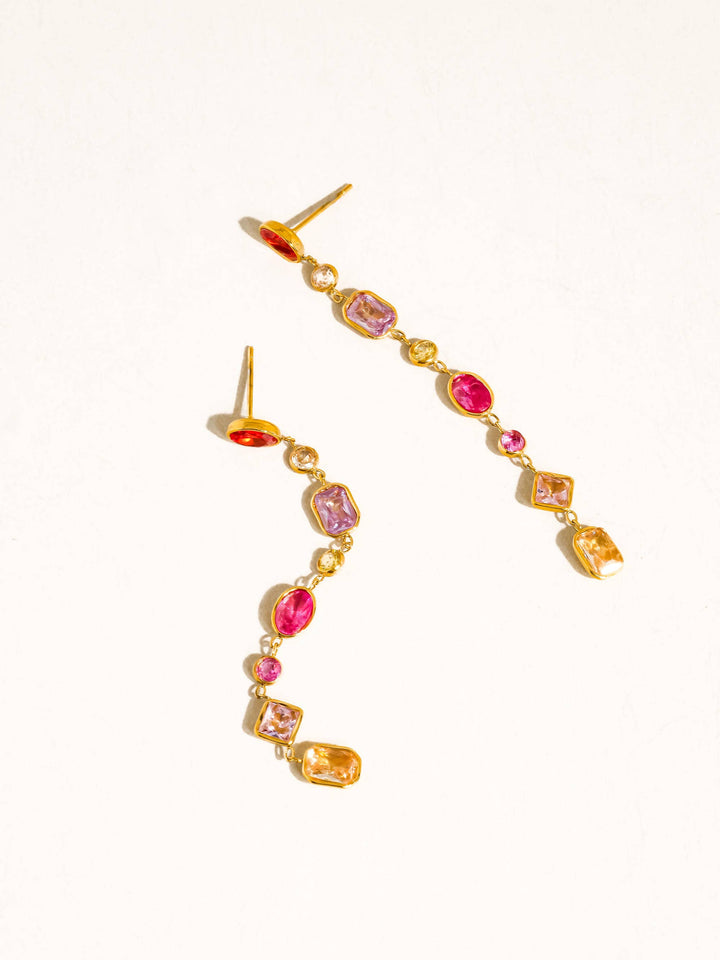 Multicolor CZ Drop Earrings - Earrings - - - Azil Boutique
