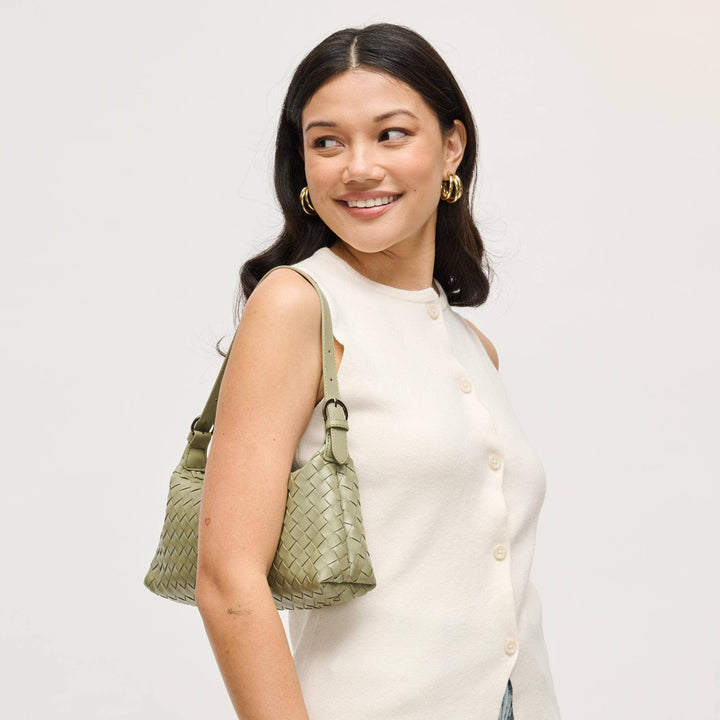 Audrey Woven Baguette Shoulder Bag
