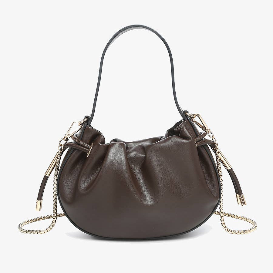 Thalia Ruched Bucket Bag w/ Drawstring | M2783 - - - - Azil Boutique
