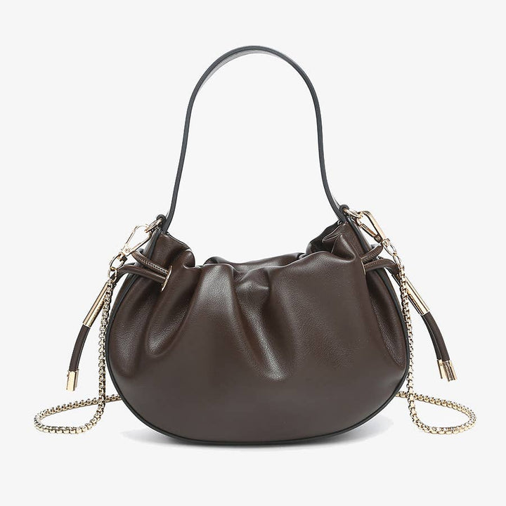 Thalia Ruched Bucket Bag w/ Drawstring | M2783 - - - - Azil Boutique