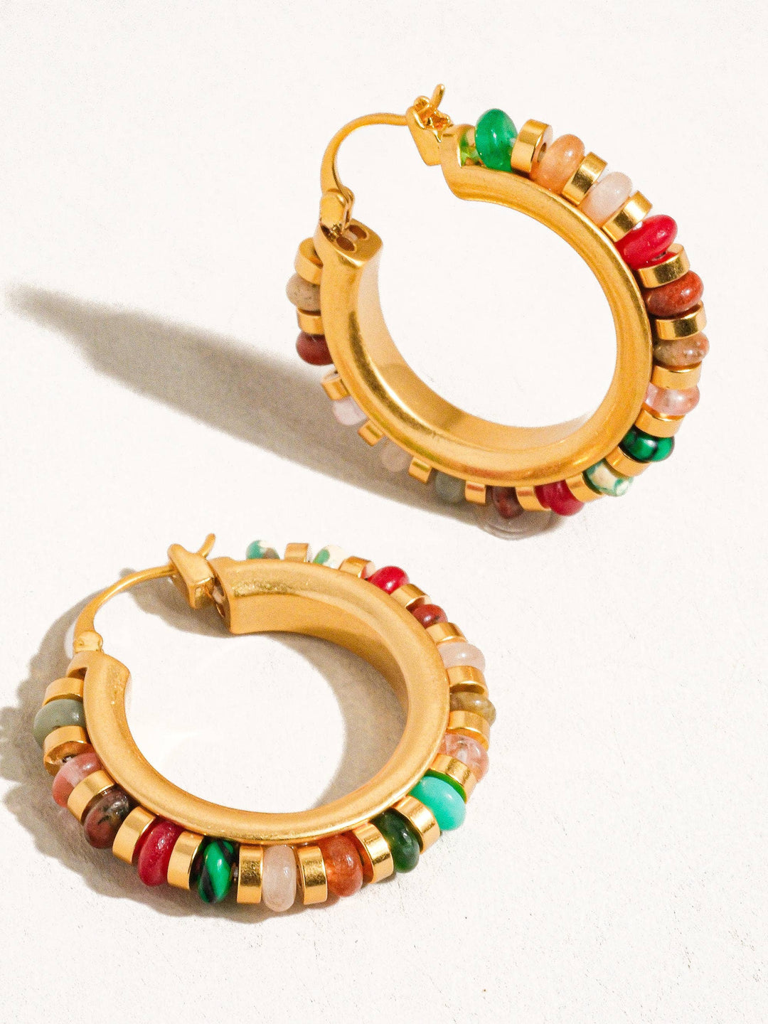 Capri Color Beaded Hoop Earring - Earrings - - - Azil Boutique