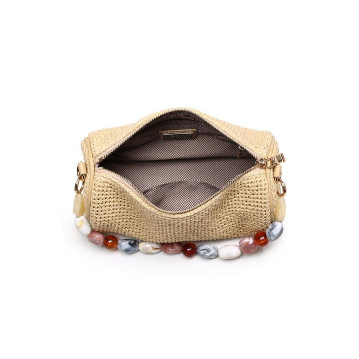 Rachel Beaded Handle Barrel Handbag