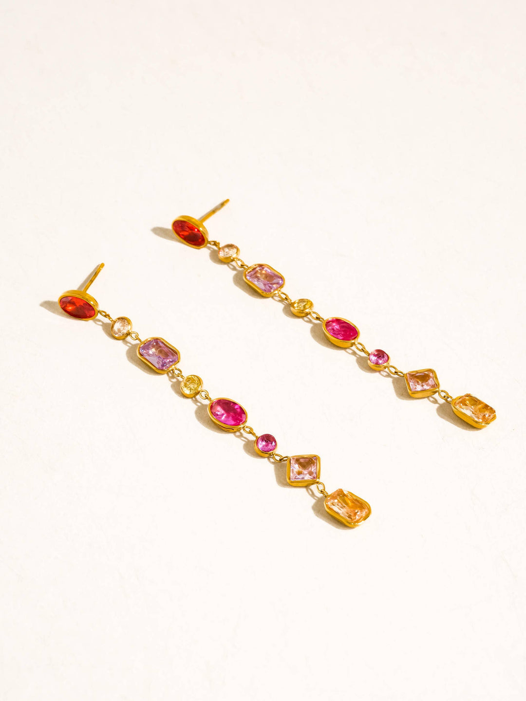 Multicolor CZ Drop Earrings - Earrings - - - Azil Boutique