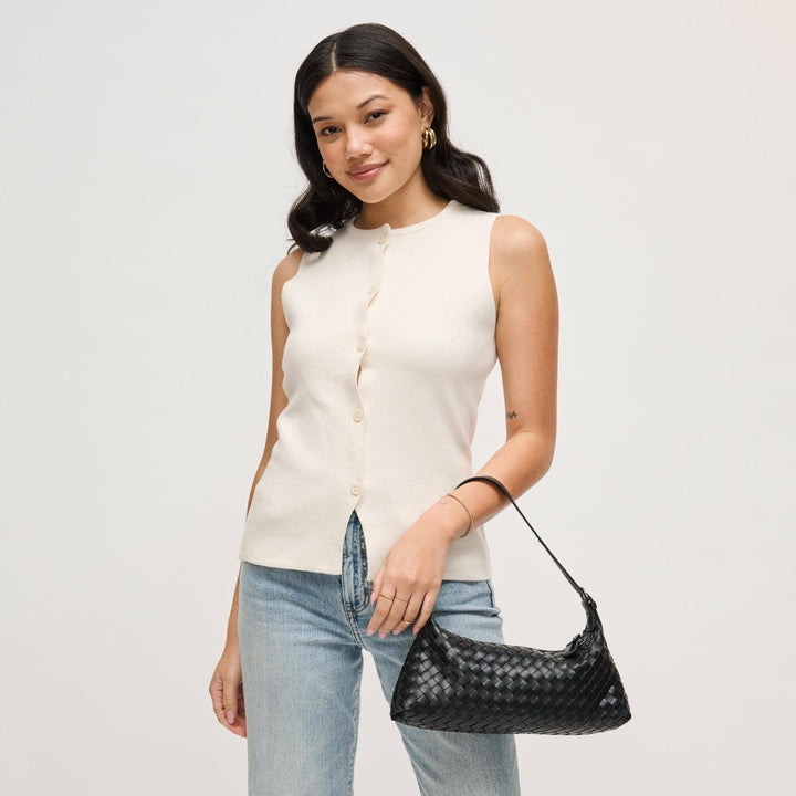 Audrey Woven Baguette Shoulder Bag
