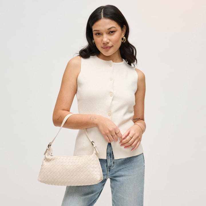 Audrey Woven Baguette Shoulder Bag