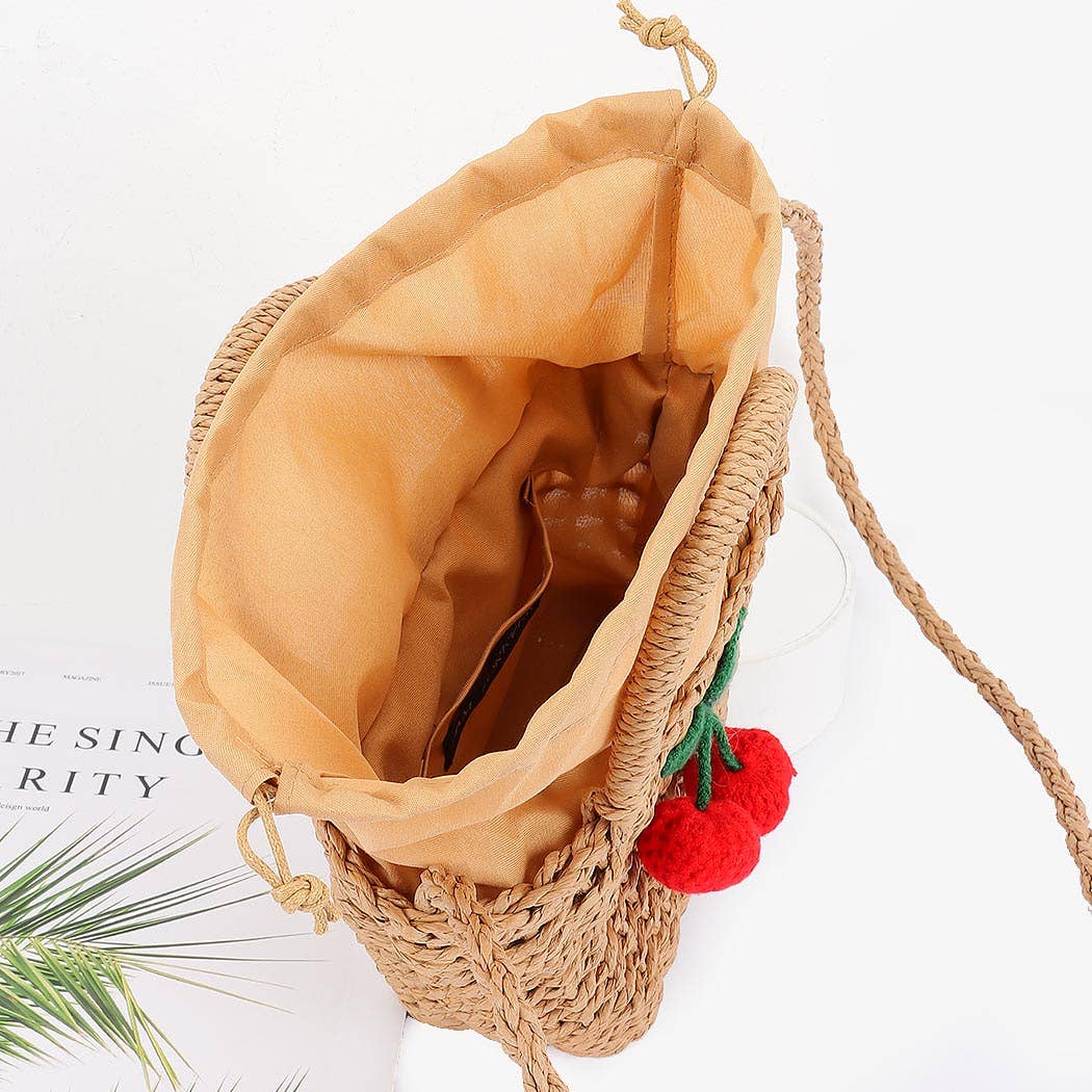 Straw Cherry Bag - Handbags - - - Azil Boutique