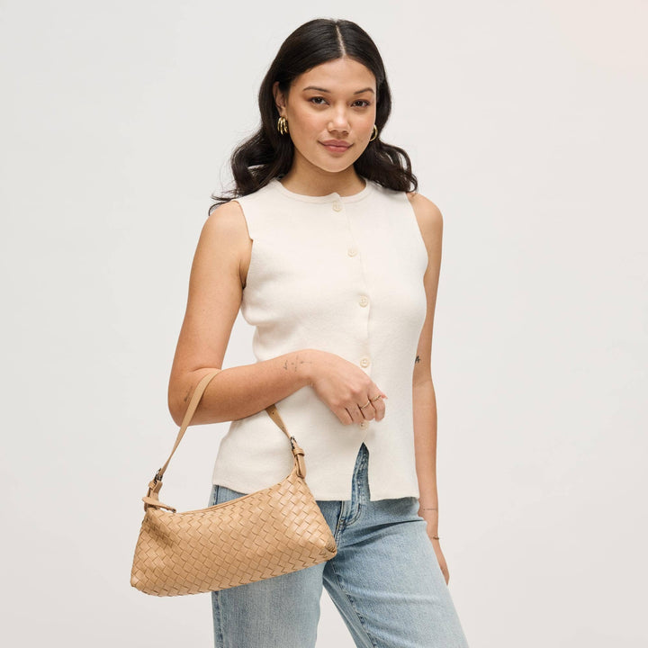 Audrey Woven Baguette Shoulder Bag