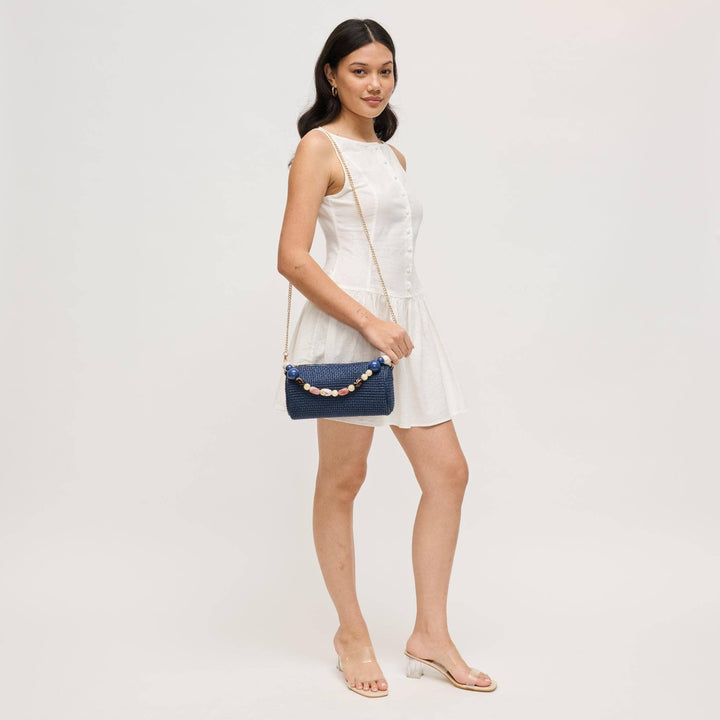 Rachel Beaded Handle Barrel Handbag
