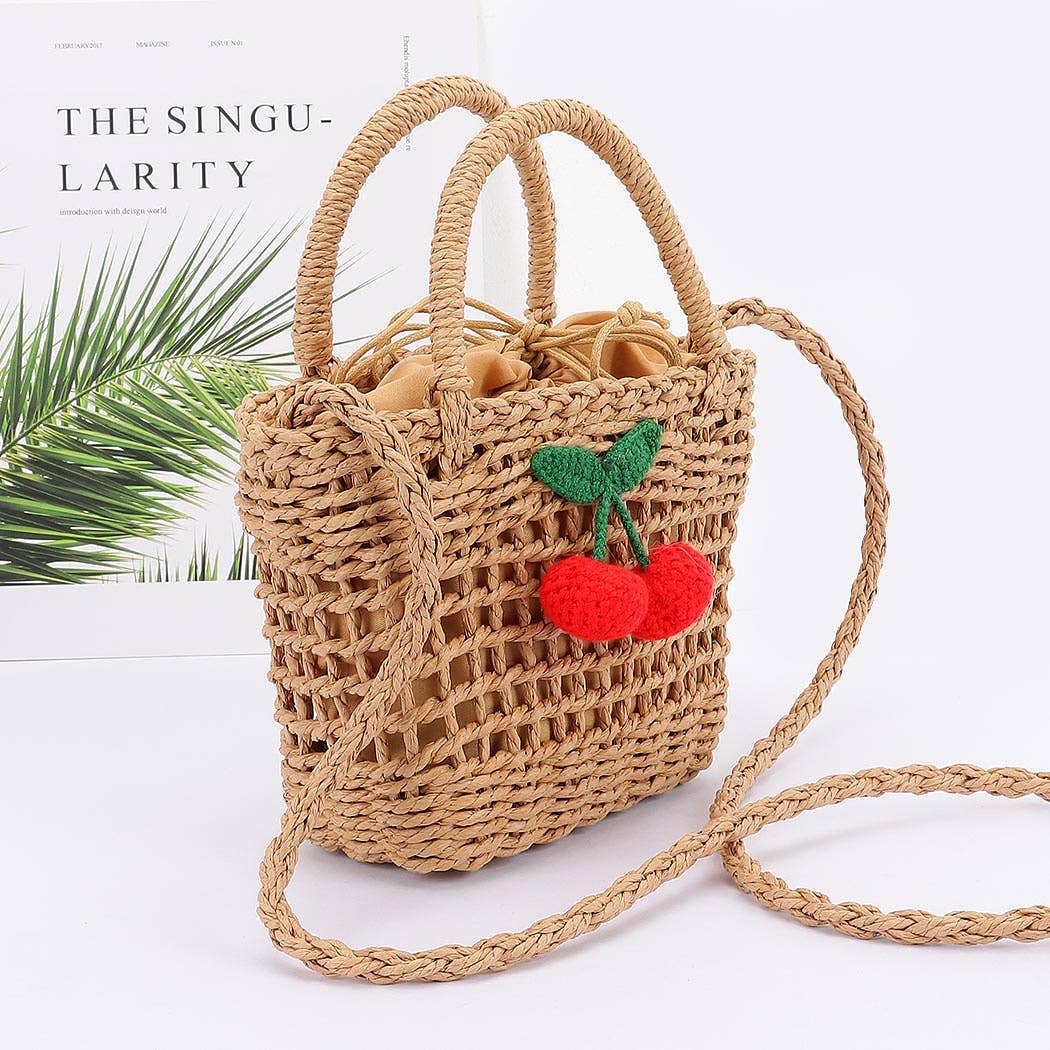 Straw Cherry Bag - Handbags - - - Azil Boutique