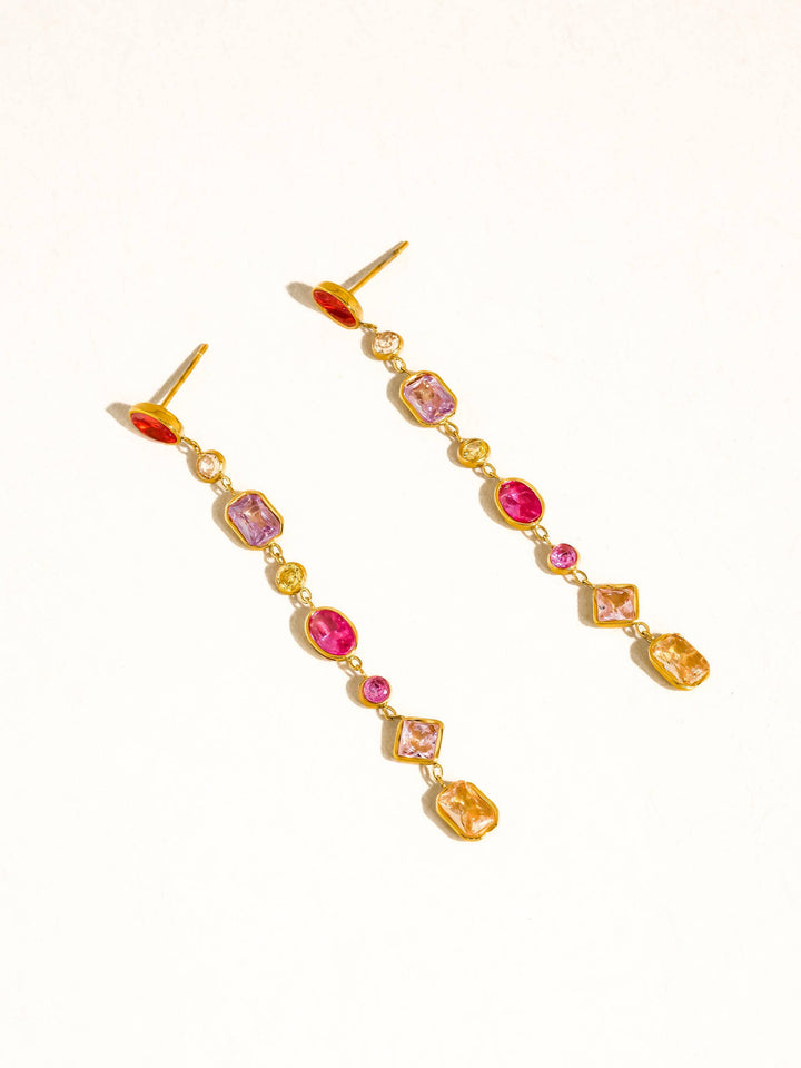 Multicolor CZ Drop Earrings - Earrings - - - Azil Boutique