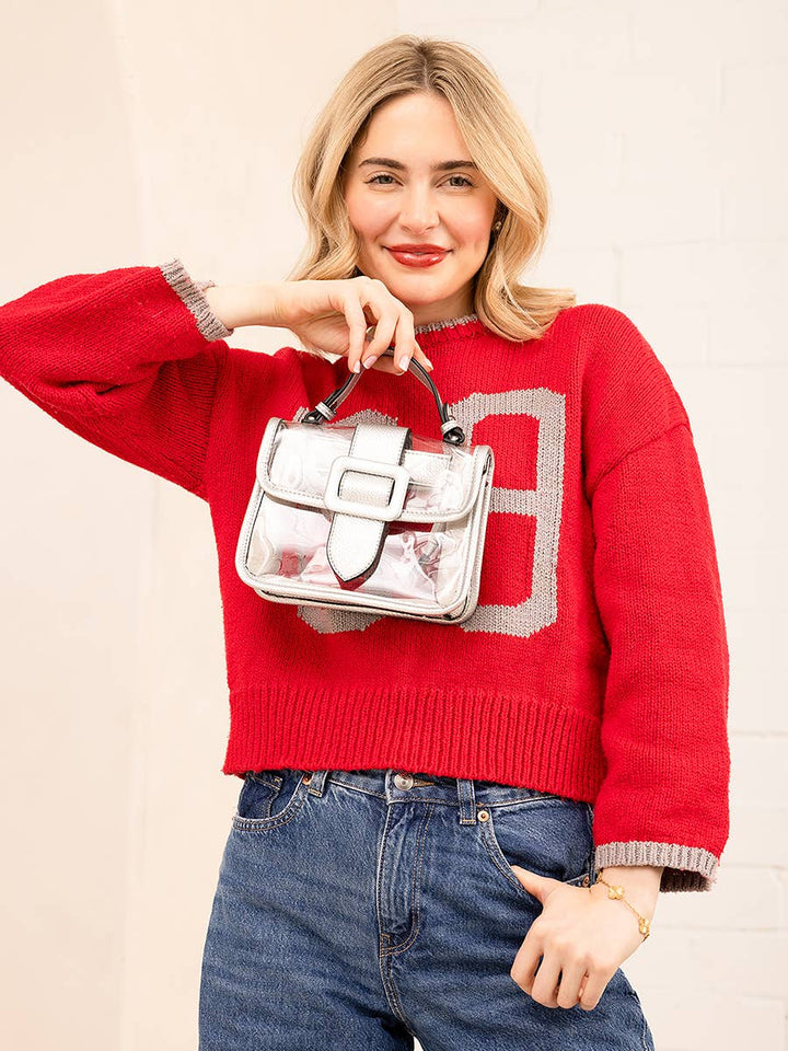 Toni Clear Flapover Stadium Purse