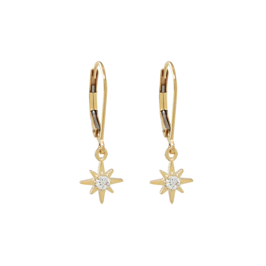 Leverback CZ Star Earrings - Earrings - - - Azil Boutique