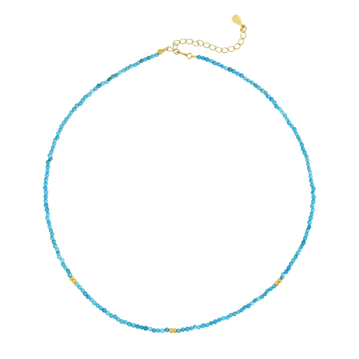 Turquoise + Gold Mix Choker Necklace - Necklaces -  -  - Azil Boutique