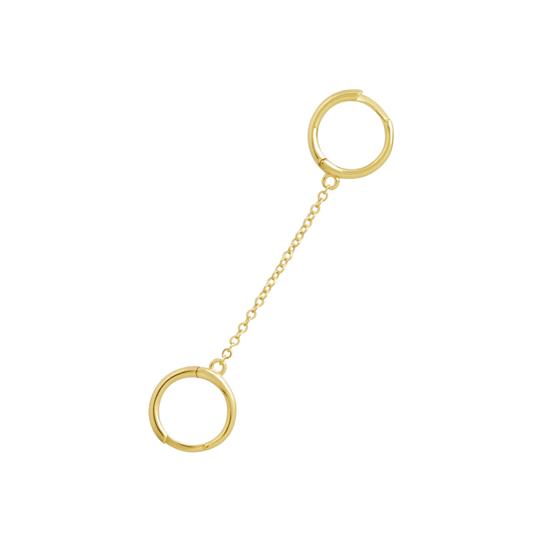 Double Classic Chain Huggies - Earrings - - - Azil Boutique