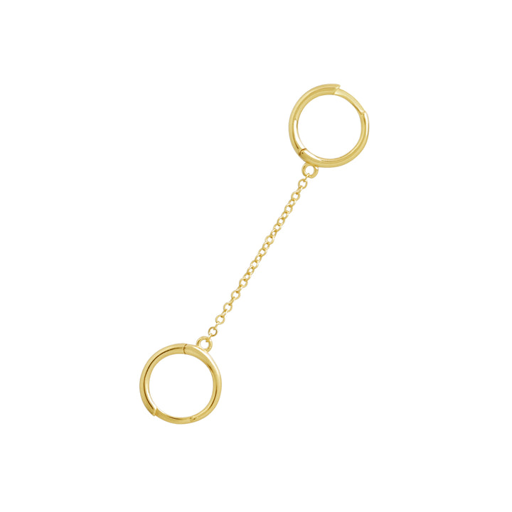 Double Classic Chain Huggies - Earrings - - - Azil Boutique