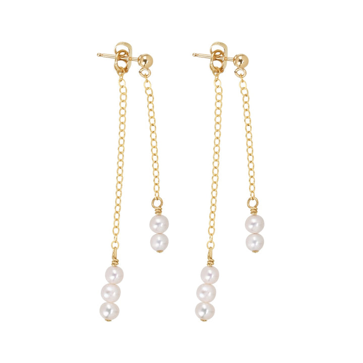 Pearl & Chain Drop Earrings - Earrings -  -  - Azil Boutique