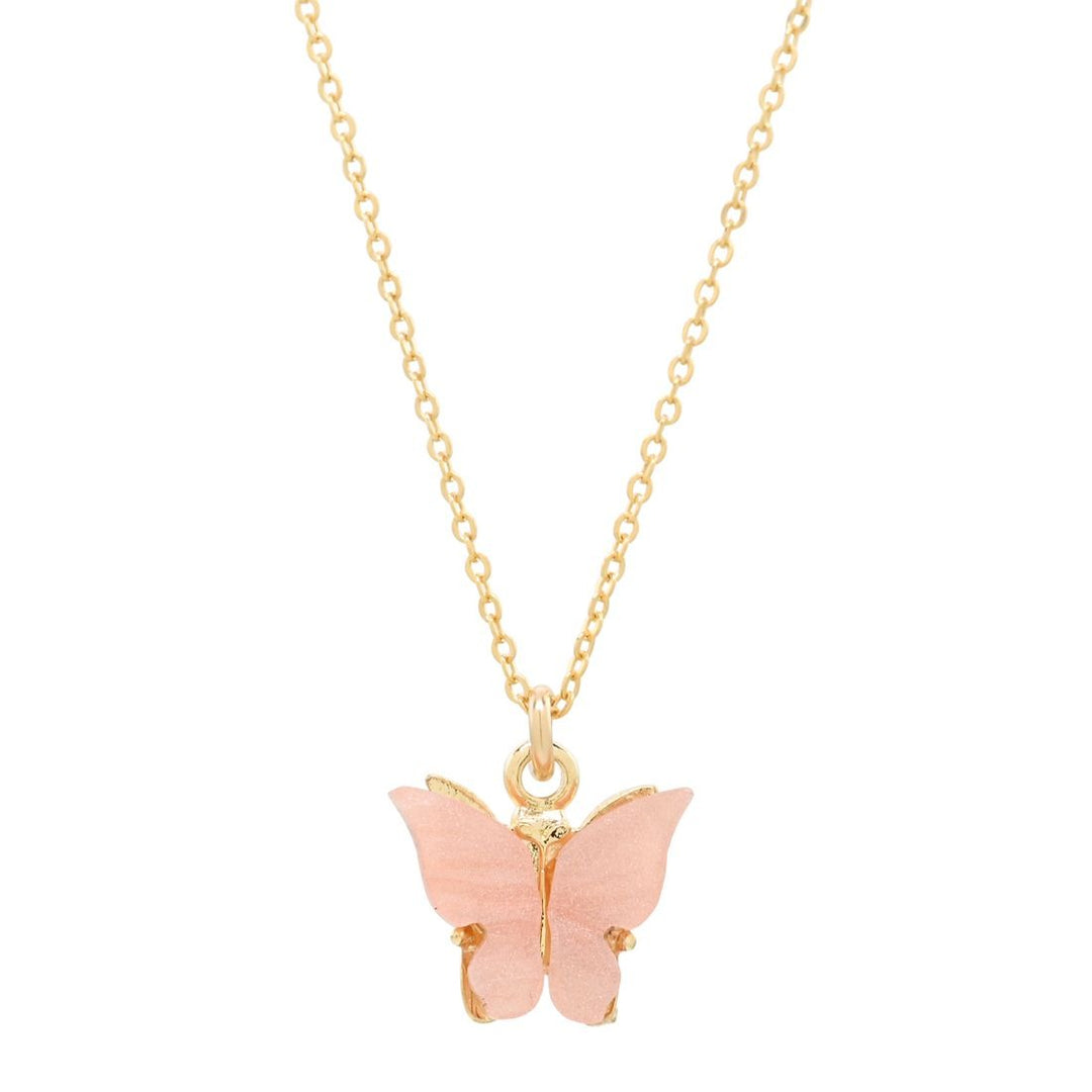 Pink Butterfly Necklace - Necklaces -  -  - Azil Boutique