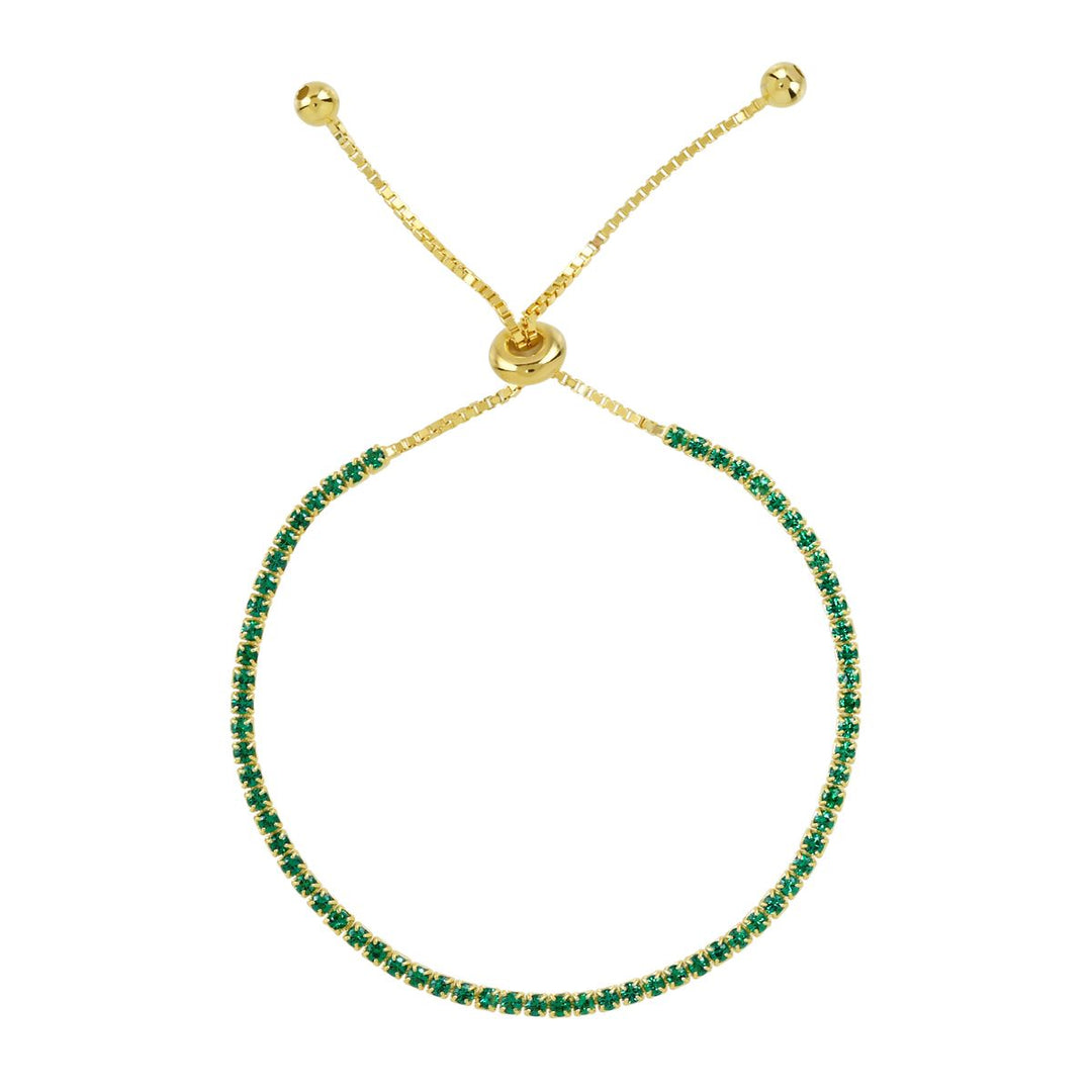 CZ Tennis Bracelet - Bracelets - Gold - Emerald - Gold - Emerald - Azil Boutique