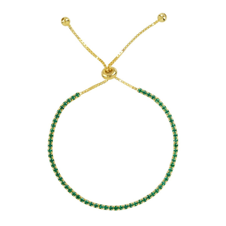 CZ Tennis Bracelet - Bracelets - Gold - Emerald - Gold - Emerald - Azil Boutique