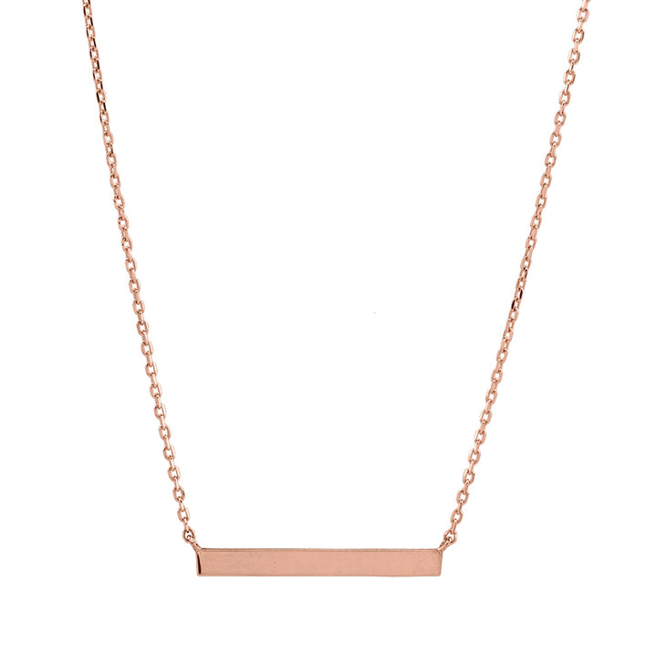 10k Solid Gold Thin Bar Necklace - Necklaces - Rose Gold - Rose Gold - Azil Boutique