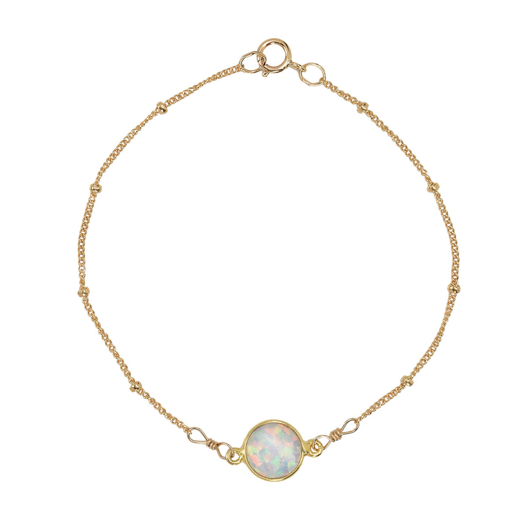 Round Opal Bracelet - Bracelets - Gold - Gold - Azil Boutique