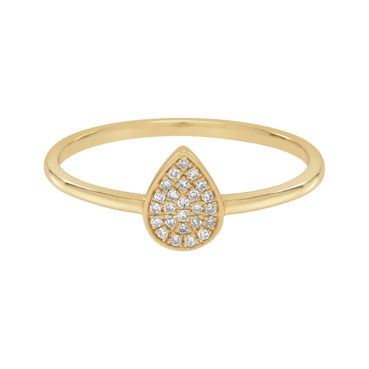14K Teardrop Diamond Ring - Rings - Yellow Gold - Yellow Gold / 5 - Azil Boutique
