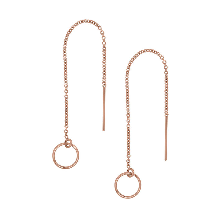 Geometric Ear Threaders (more shapes) - Earrings - Circle - Circle / Rose Gold - Azil Boutique