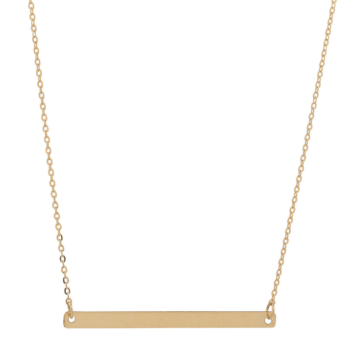 SALE - Long Thin Bar Necklace - Necklaces - Smooth - Smooth / Gold - Azil Boutique