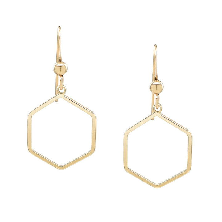 Hexagon Outline Earrings - Earrings -  -  - Azil Boutique