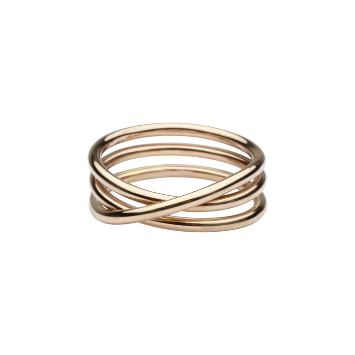 Triple Swirl Band Ring - Rings - Gold - Gold / 4 - Azil Boutique