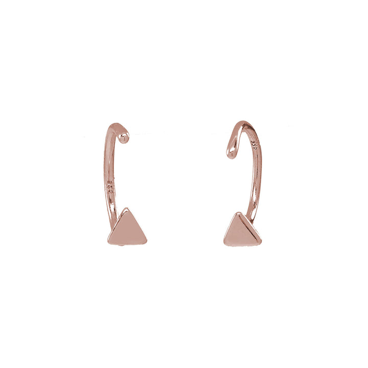 Triangle Open Huggies - Earrings - Rose Gold - Rose Gold - Azil Boutique