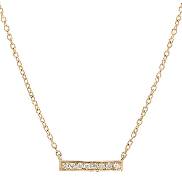 Diamonds Tiny Bar Necklace - Necklaces - Yellow Gold - Yellow Gold - Azil Boutique