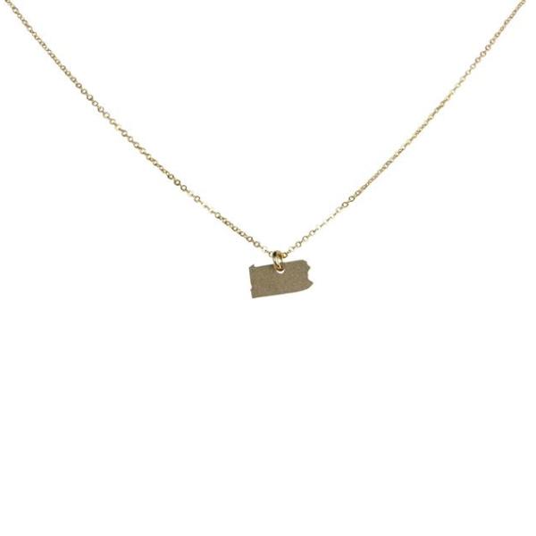 State Necklace - Necklaces - Gold - Gold / PA - Azil Boutique