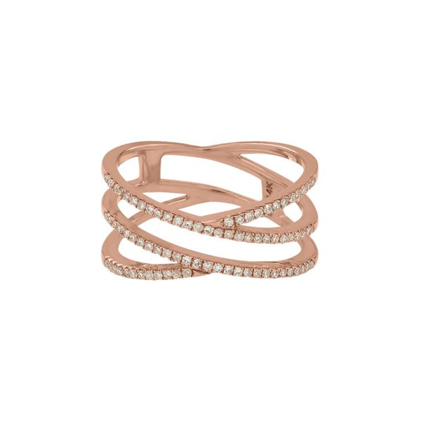 14k Diamonds Swirl Ring - Rings - Rose Gold - Rose Gold / 5 - Azil Boutique