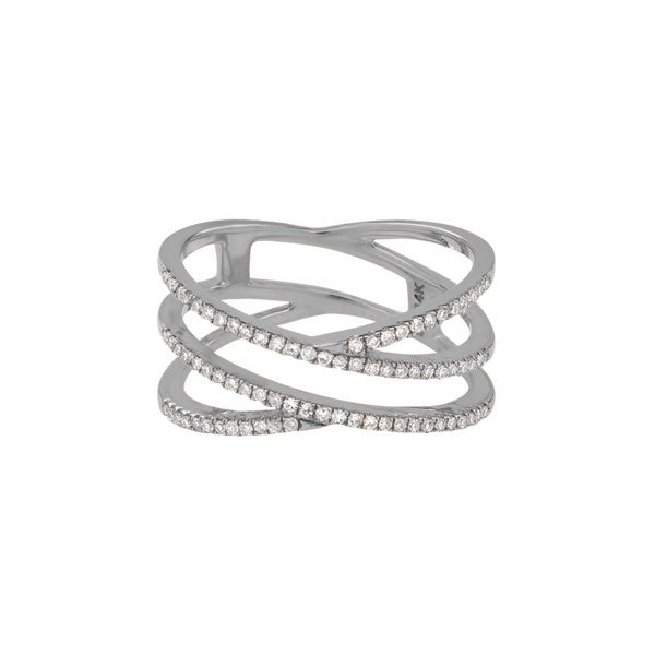 14k Diamonds Swirl Ring - Rings - White Gold - White Gold / 5 - Azil Boutique