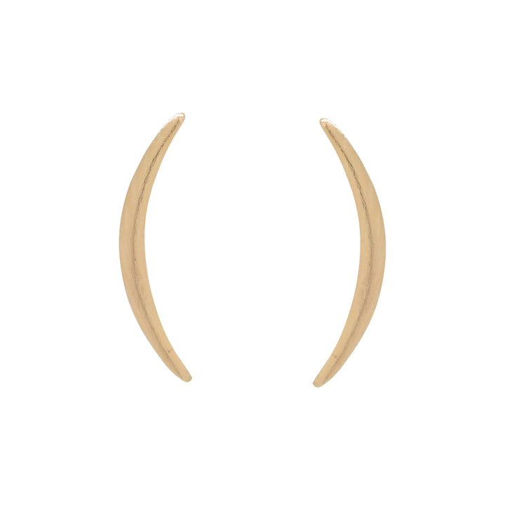 Thin Curved Crescent Moon Studs - Earrings - Gold - Gold - Azil Boutique