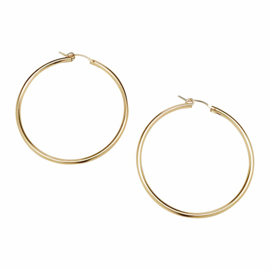 Tube Hoops - Earrings - Gold - Gold / X-Large - Azil Boutique