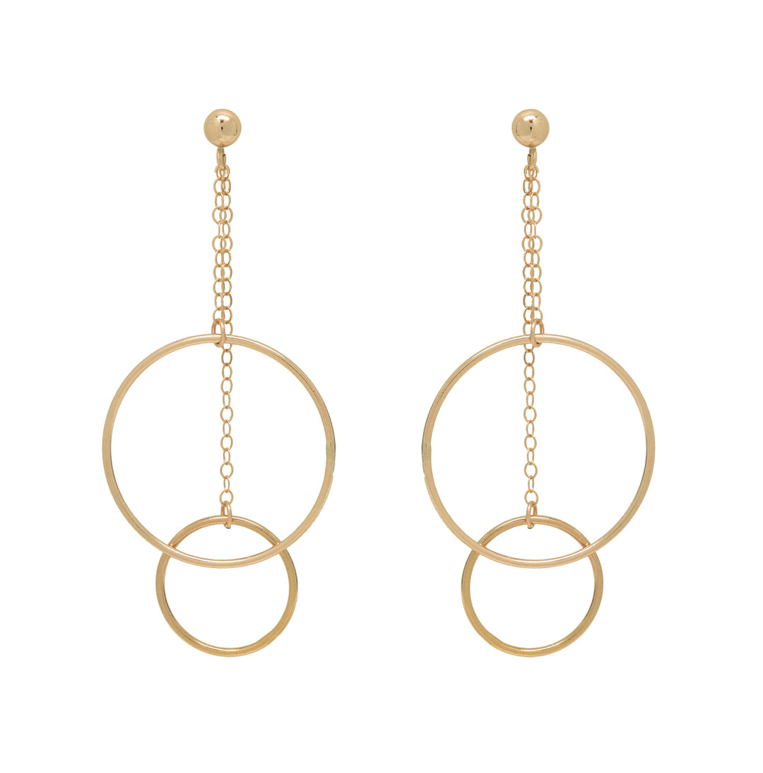 Duo Chain Hoop Studs - Earrings -  -  - Azil Boutique