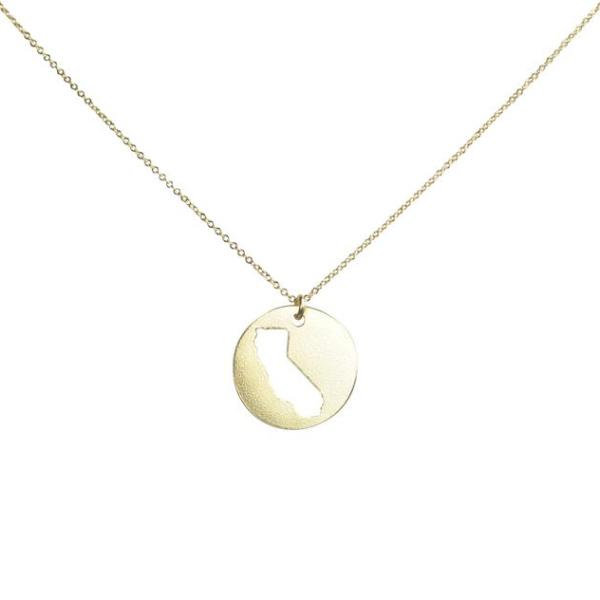 SALE - State Outline Necklace - Necklaces - Gold - Gold / CA - Azil Boutique