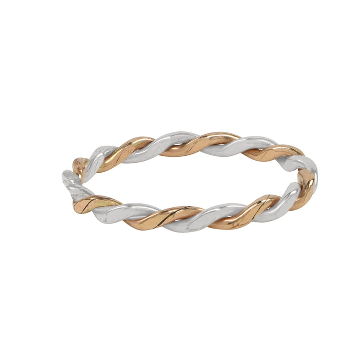 Flat Braided Ring - Rings - Gold Silver - Gold Silver / 5 - Azil Boutique