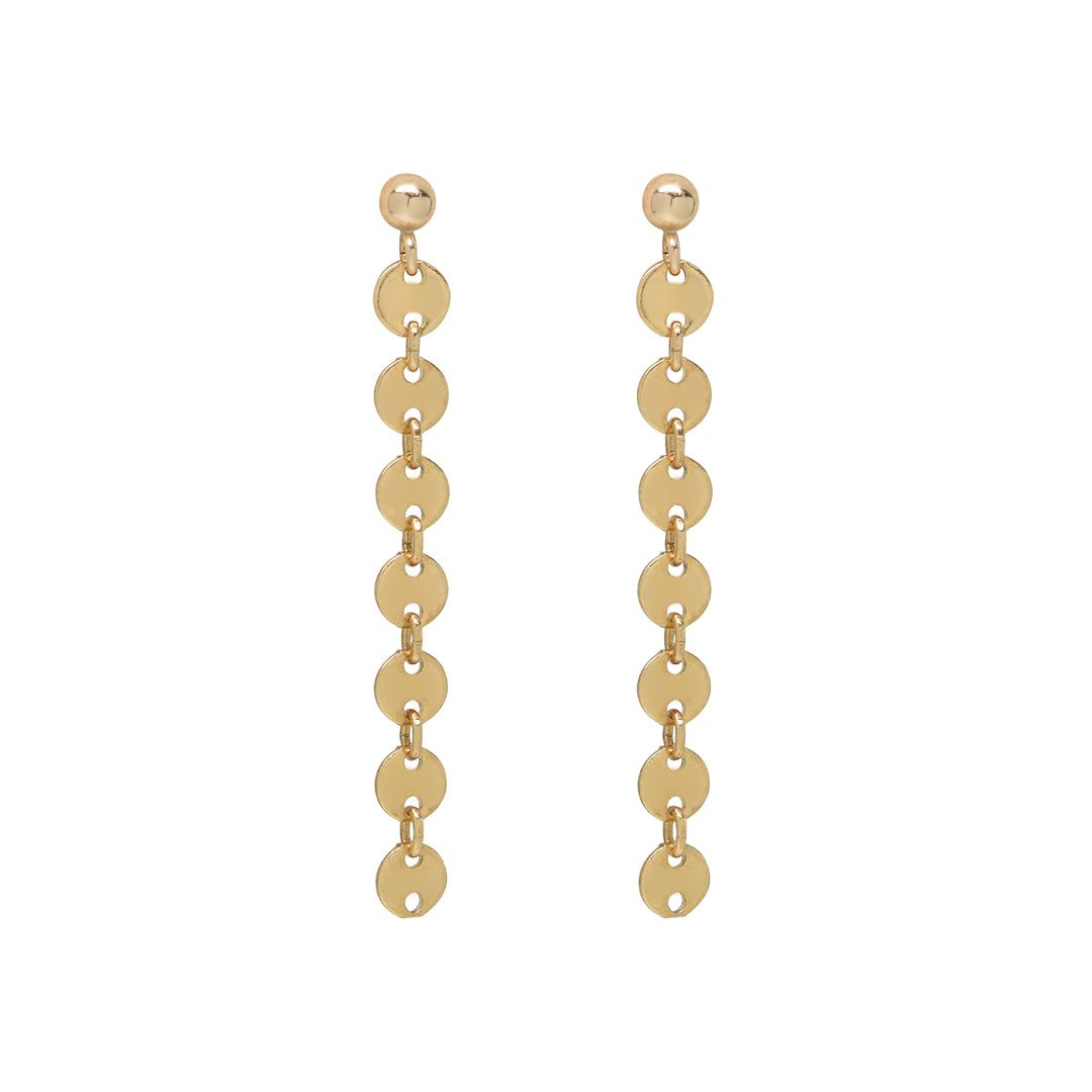 Tiny Disc Drop Earrings - Earrings - Gold - Gold - Azil Boutique
