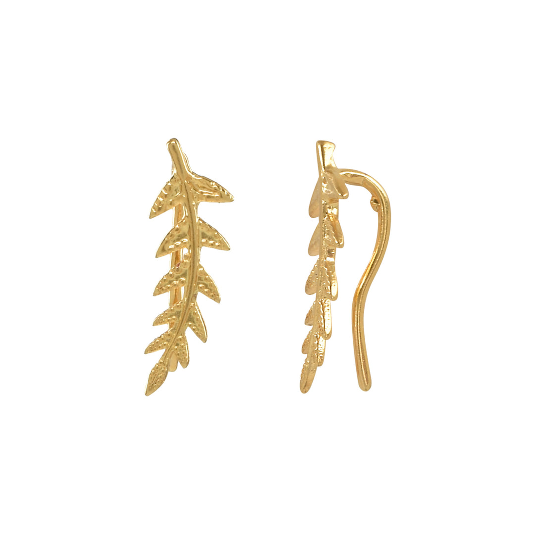 Leaf Ear Crawlers - Earrings - Gold - Gold / Right - Azil Boutique