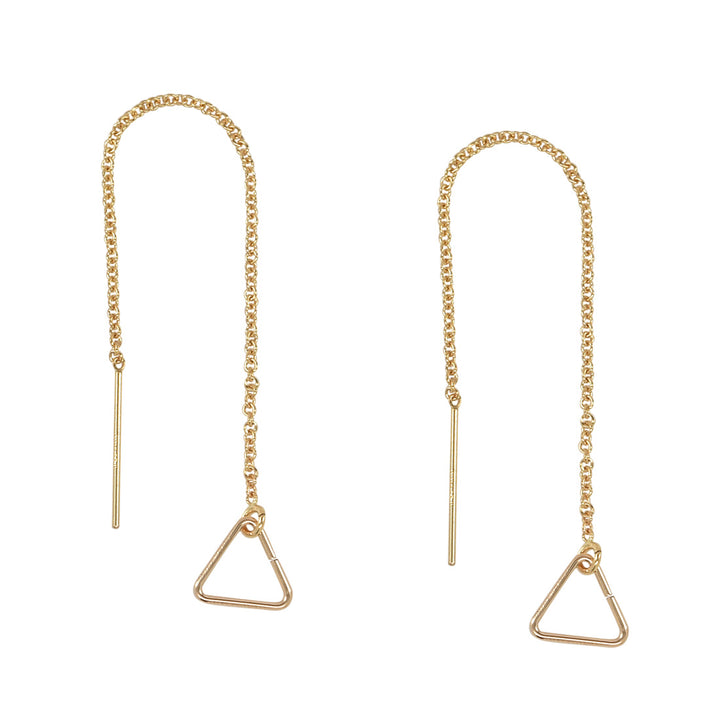 Geometric Ear Threaders (more shapes) - Earrings - Triangle - Triangle / Gold - Azil Boutique