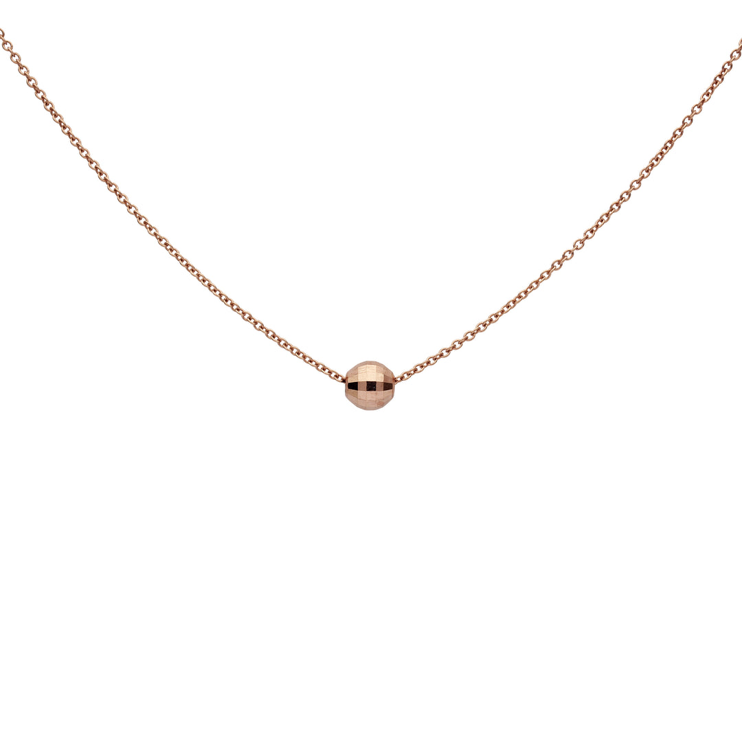 SALE - Solid Gold Faceted Mirror Ball Necklace - Necklaces - Rose Gold - Rose Gold - Azil Boutique