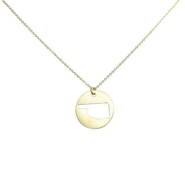 SALE - State Outline Necklace - Necklaces - Gold - Gold / OK - Azil Boutique