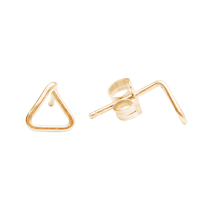 Triangle Wirewrapped Studs - Earrings - Gold - Gold - Azil Boutique